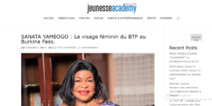 SANATA YAMEOGO : Le visage féminin du BTP au Burkina Faso.